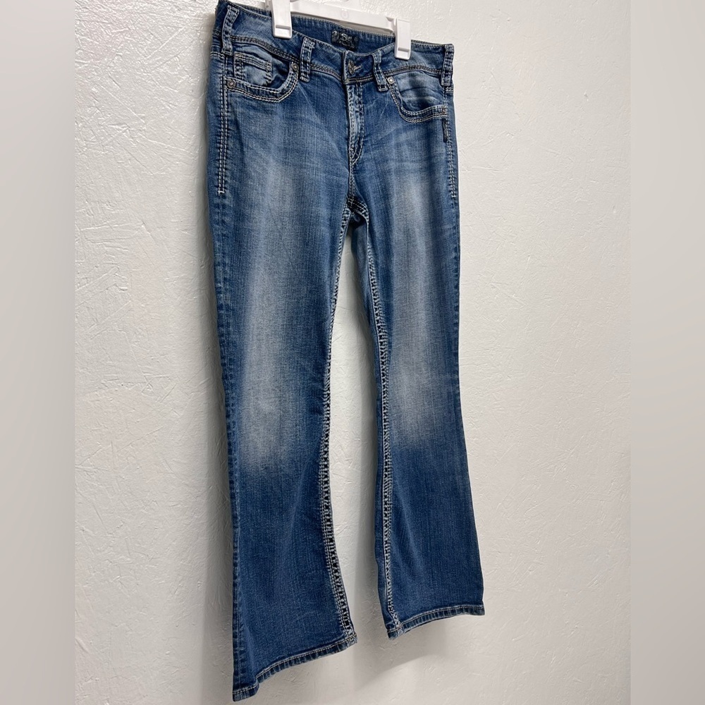 Women’s - Silver Mid-Rise Bootcut Jeans - 32X30 - Picture 2 of 12